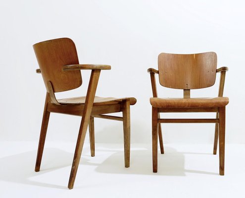 Mid-Century Plywood Beech Chairs, 1950s-JG-1428286