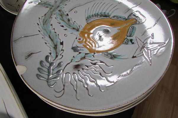 Mid-Century Poisson Service by Etel for M.B.F.A., 1960s, Set of 14-RDN-1316797