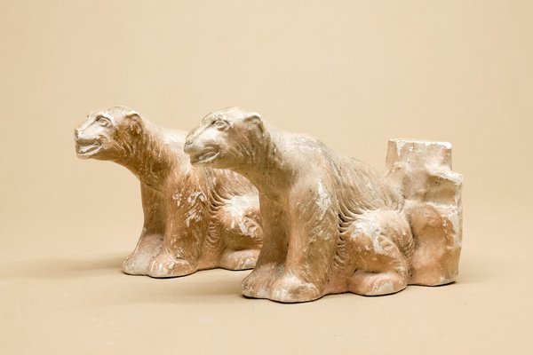 Mid-Century Polar Bear Bookends from GP. reg., Set of 2-YGX-582659