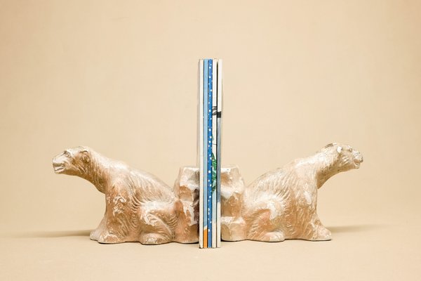 Mid-Century Polar Bear Bookends from GP. reg., Set of 2-YGX-582659