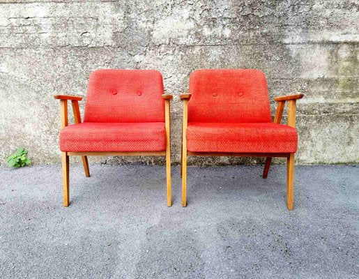 Mid-Century Polish Model 366 Armchairs attributed to Józef Chierowski, 1960s, Set of 2-PUG-1426497