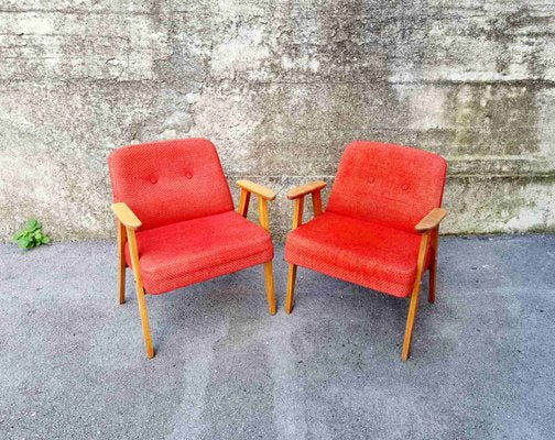 Mid-Century Polish Model 366 Armchairs attributed to Józef Chierowski, 1960s, Set of 2-PUG-1426497