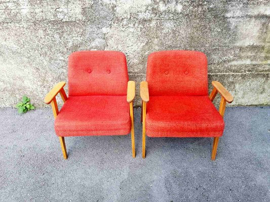 Mid-Century Polish Model 366 Armchairs attributed to Józef Chierowski, 1960s, Set of 2-PUG-1426497