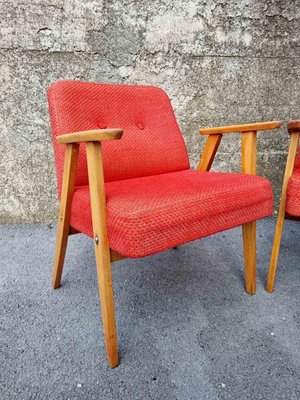 Mid-Century Polish Model 366 Armchairs attributed to Józef Chierowski, 1960s, Set of 2-PUG-1426497