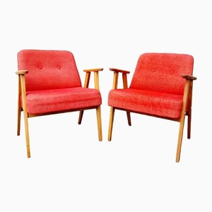 Mid-Century Polish Model 366 Armchairs attributed to Józef Chierowski, 1960s, Set of 2-PUG-1426497