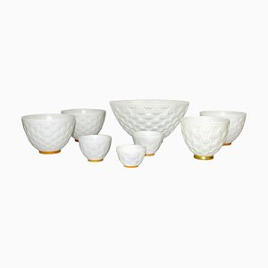 Mid-Century Porcelain Crown Bowls or Candleholders by Gunnar Nylund for Rörstrand, 1970s, Set of 8-YGE-801897