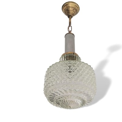 Mid-Century Portuguese Bubble Glass Hanging Lamp, 1960s-SCS-1315092