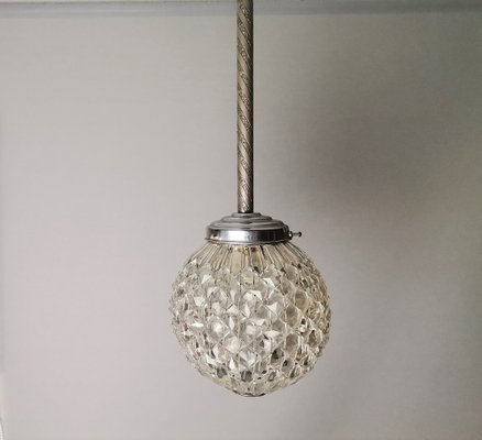 Mid-Century Portuguese Clear Crystal and Acrylic Hanging Lamp, 1960s-SCS-1731644