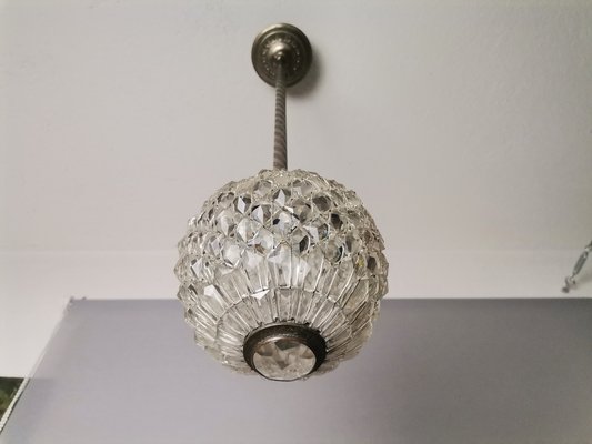 Mid-Century Portuguese Clear Crystal and Acrylic Hanging Lamp, 1960s-SCS-1731644