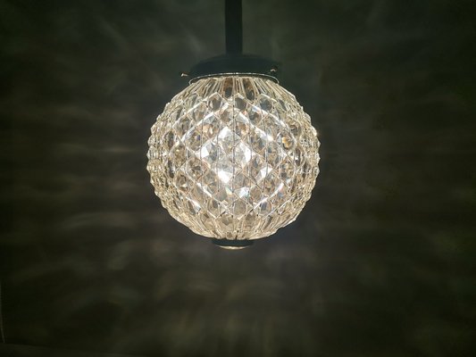 Mid-Century Portuguese Clear Crystal and Acrylic Hanging Lamp, 1960s-SCS-1731644