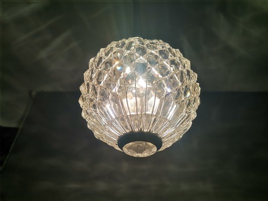 Mid-Century Portuguese Clear Crystal and Acrylic Hanging Lamp, 1960s-SCS-1731644