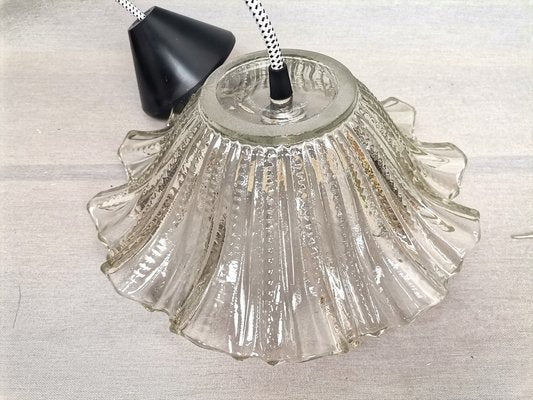 Mid-Century Portuguese Farmhouse Clear Glass Bowl Hanging Lamp, 1960s-SCS-1669313