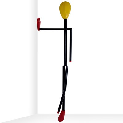 Mid-Century Postmodern Steel and Wood Coat Stand in the Shape of a Man, 1970s-RY-695680