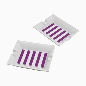 Mid-Century Purple Porcelain Ashtrays from Augarten, Vienna, Austria, 1950s, Set of 2-MWV-1757779