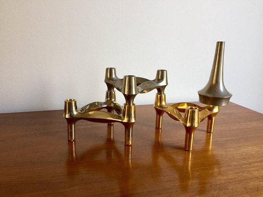 Mid-Century Quist Brass Candleholders, Set of 4-WSA-831273