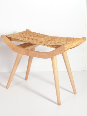 Mid-Century Raffia Stools from Uluv, 1960s, Set of 2-IND-1773656