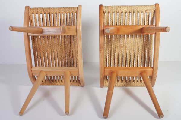 Mid-Century Raffia Stools from Uluv, 1960s, Set of 2-IND-1773656