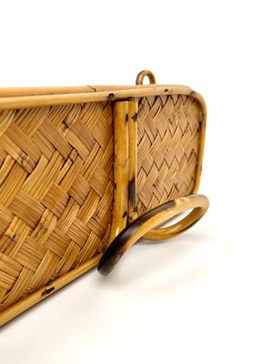 Mid-Century Rattan and Bamboo Coat Rack Stand, Italy, 1960s-LYQ-1407796