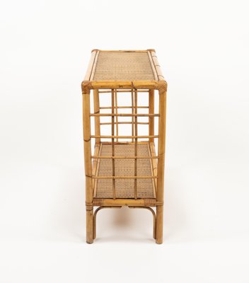 Mid-Century Rattan and Bamboo Console Table, Italy, 1970s-LYQ-1791335