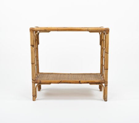 Mid-Century Rattan and Bamboo Console Table, Italy, 1970s-LYQ-1791335