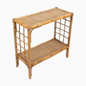 Mid-Century Rattan and Bamboo Console Table, Italy, 1970s-LYQ-1791335