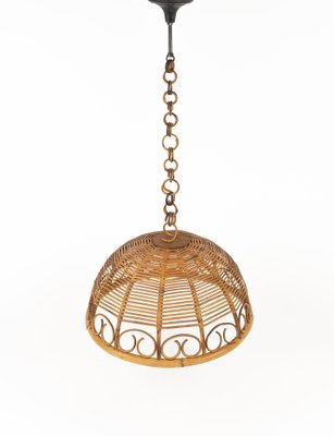 Mid-Century Rattan and Bamboo Pendant, Italy, 1960s-LYQ-1796150