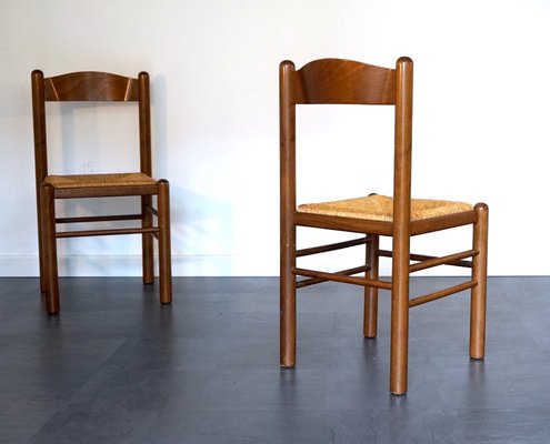 Mid-Century Rattan Chairs in the style of Charlotte Perriand, Set of 4-CIP-2035730