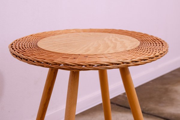 Mid-Century Rattan Coffe Table by Jan Kalous for Úluv, Czechoslovakia, 1960s-HXT-1776920