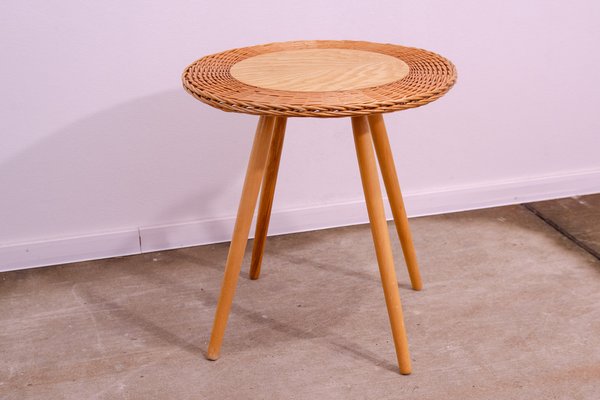 Mid-Century Rattan Coffe Table by Jan Kalous for Úluv, Czechoslovakia, 1960s-HXT-1776920