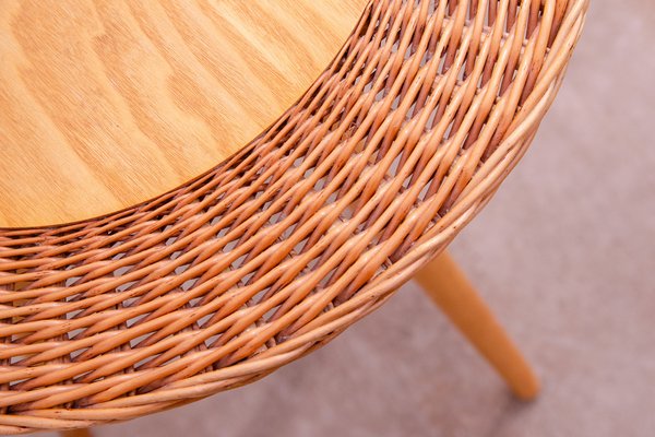 Mid-Century Rattan Coffe Table by Jan Kalous for Úluv, Czechoslovakia, 1960s-HXT-1776920