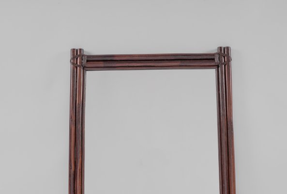 Mid-Century Rattan Decorative Wall Mirror, 1960s-KQB-1437938