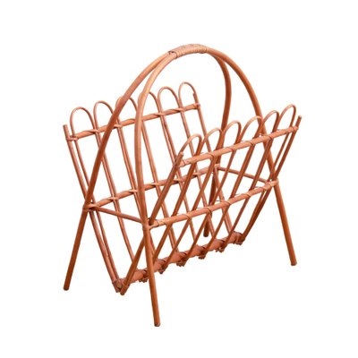 Mid-Century Rattan Magazine Rack by Jan Kalous for Úluv, Czechoslovakia, 1960s-HXT-1776888