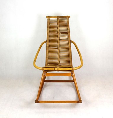 Mid-Century Rattan Rocking Chair, 1960s-WVS-840784