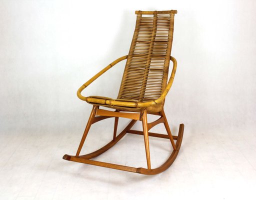 Mid-Century Rattan Rocking Chair, 1960s-WVS-840784