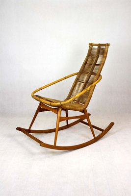 Mid-Century Rattan Rocking Chair, 1960s-WVS-840784