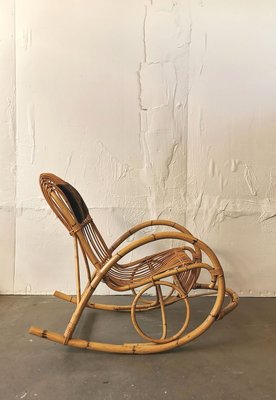 Mid-Century Rattan Rocking Chair from Rohé Noordwolde-FW-772475