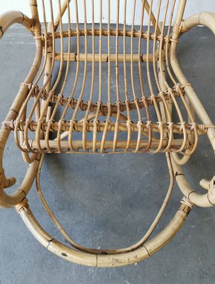 Mid-Century Rattan Rocking Chair from Rohé Noordwolde-FW-772475