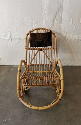 Mid-Century Rattan Rocking Chair from Rohé Noordwolde-FW-772475