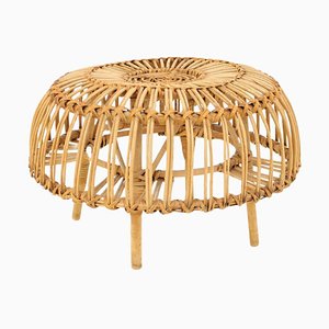 Mid-Century Rattan Stool, 1960s-TZ-1361461