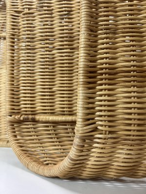 Mid-Century Rattan Wall Mounted Magazine Holder, Italy, 1970s-WZZ-1369313