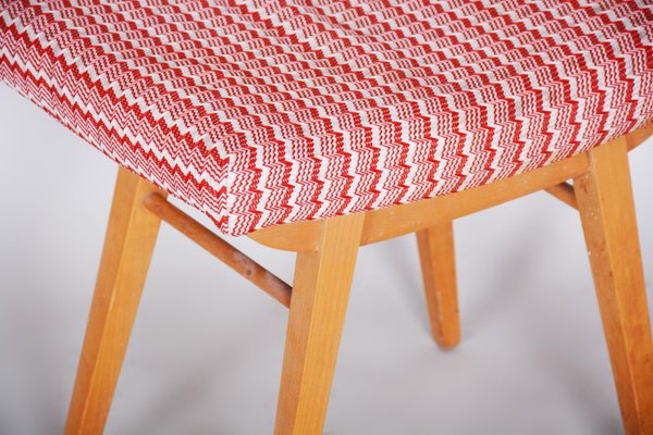 Mid-Century Red and White Stool, 1960s-WHY-731037