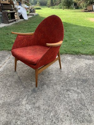 Mid-Century Red Armchair, 1960s-OXJ-1703970