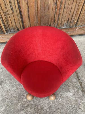 Mid-Century Red Armchair with Special Legs, 1950s-OXJ-1370946