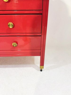 Mid-Century Red Chest of Drawers attributed to Carlo di Carli, Italy, 1970s-FGA-1757434