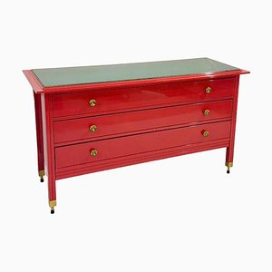 Mid-Century Red Chest of Drawers attributed to Carlo di Carli, Italy, 1970s-FGA-1757434