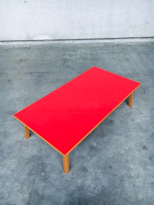 Mid-Century Red Coffee Table, Belgium, 1950s-RQV-1823439