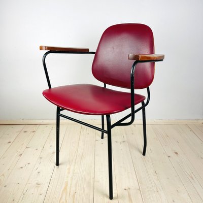 Mid-Century Red Dining Chair, Italy, 1960s-WQC-1782074