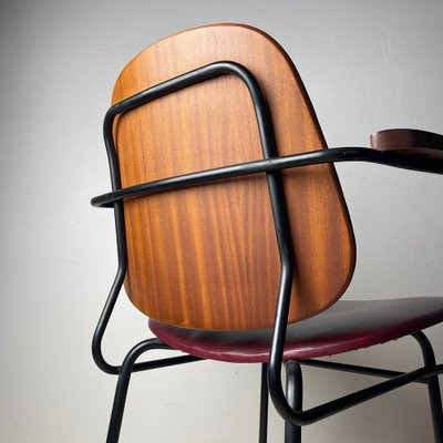 Mid-Century Red Dining Chair, Italy, 1960s-WQC-1782074