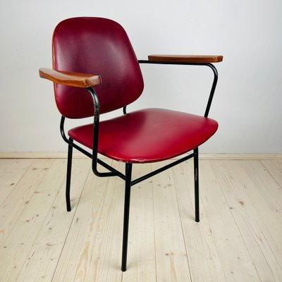 Mid-Century Red Dining Chair, Italy, 1960s-WQC-1782074