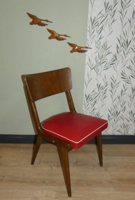 Mid-Century Red Dining Chairs, Set of 2-AFE-556781